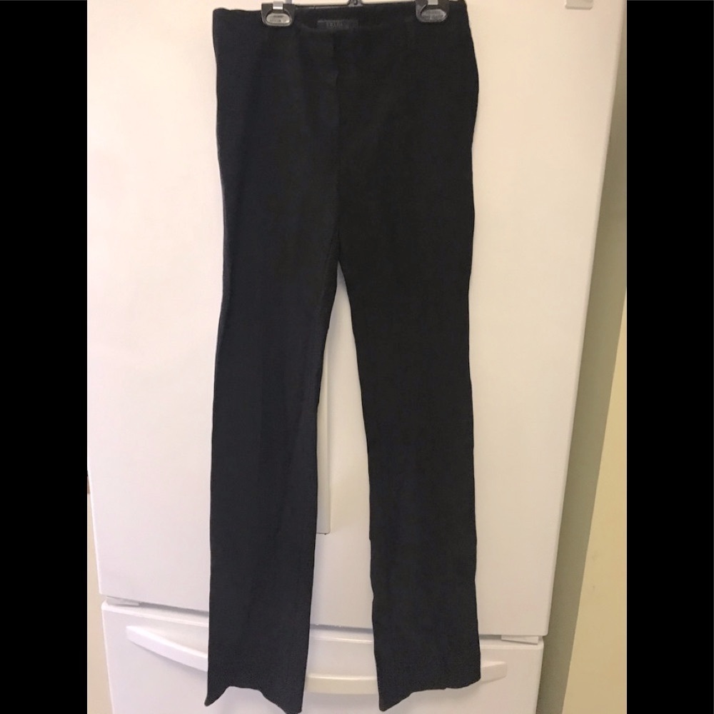 PRADA Straight Leg Pants Flat Front Cigarette Zipper Fly Slim Minimalist Black
